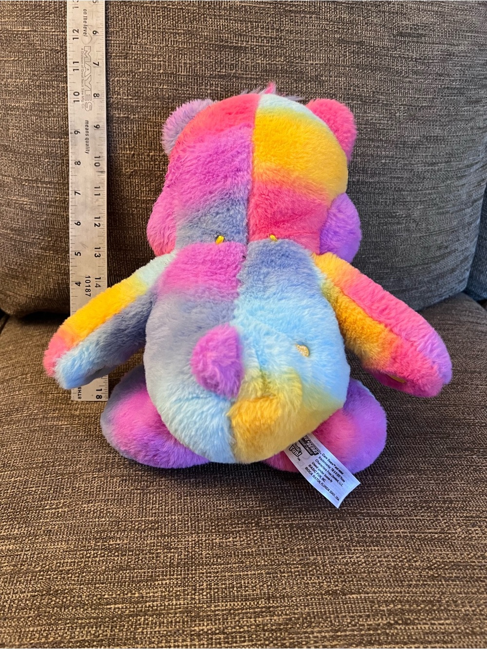 Care Bears “Dare to Care” Rainbow Tie Dye Plush Stuffed Animal Toy 12 inch - Picture 2 of 4